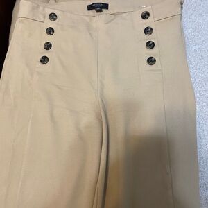 Ann Taylor Beige Capris with Double Button Rows